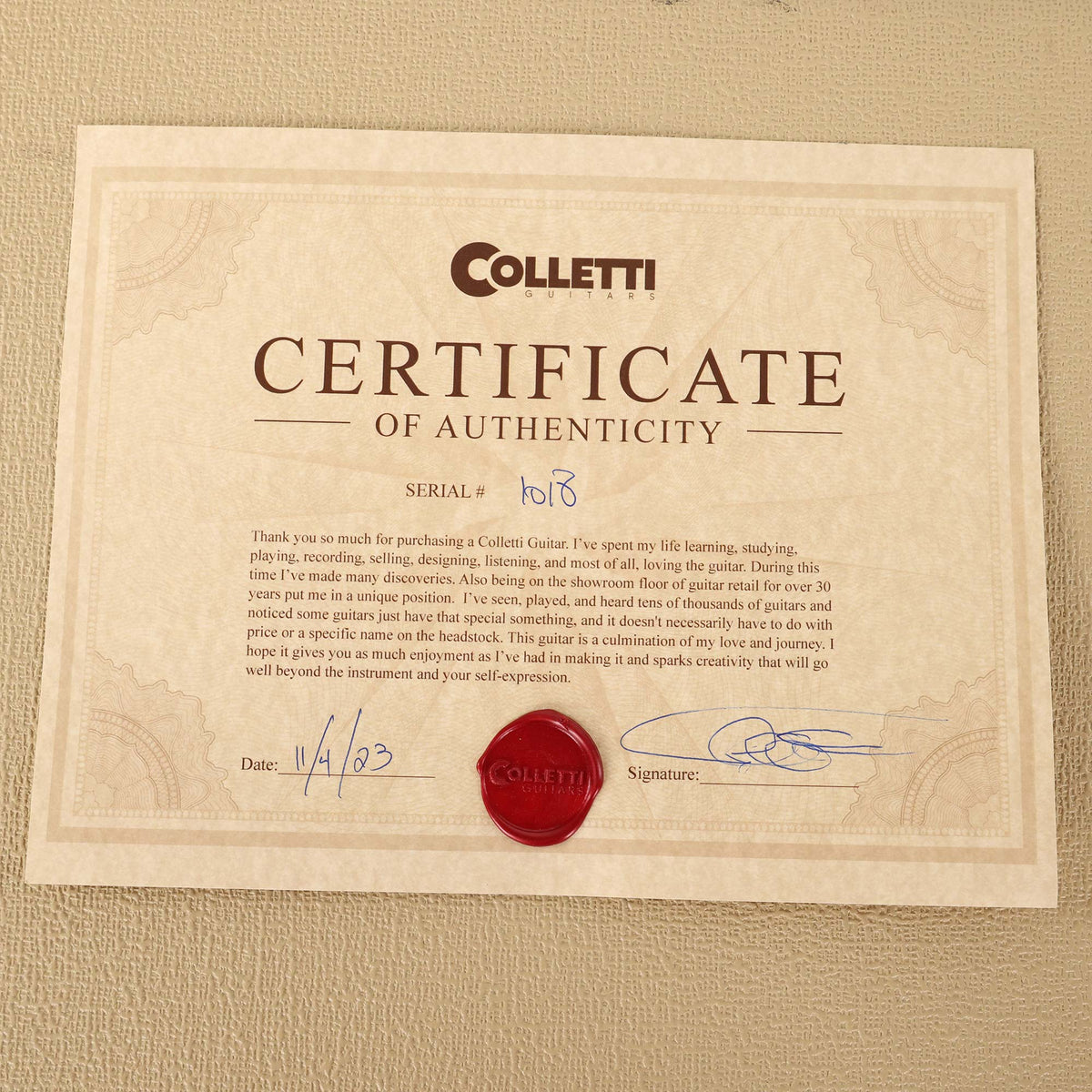 Colletti Guitars Reverse Speed of Sound Sunburst Flame Top — 14