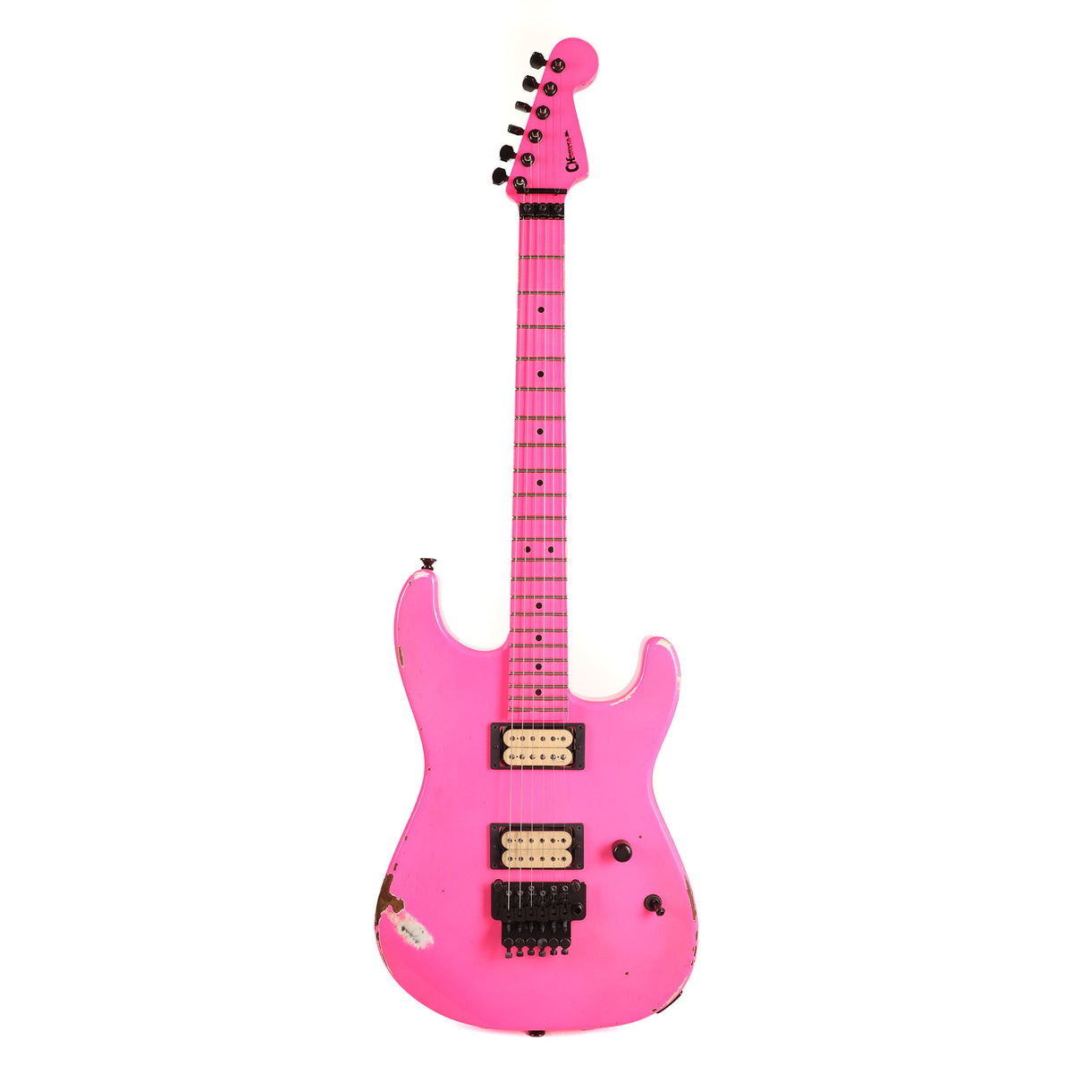 Charvel Custom Shop San Dimas Music Zoo Exclusive Painted Neck Neon Pink — 3
