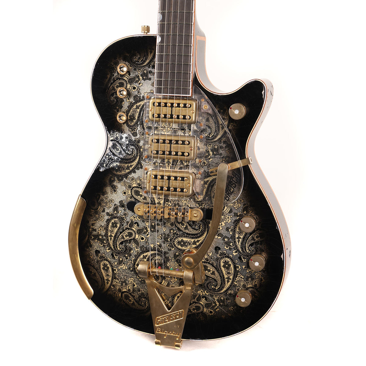 Gretsch Custom Shop G6134-59 Penguin Black Paisley Heavy Relic Masterbuilt Gonzalo Madrigal — 5
