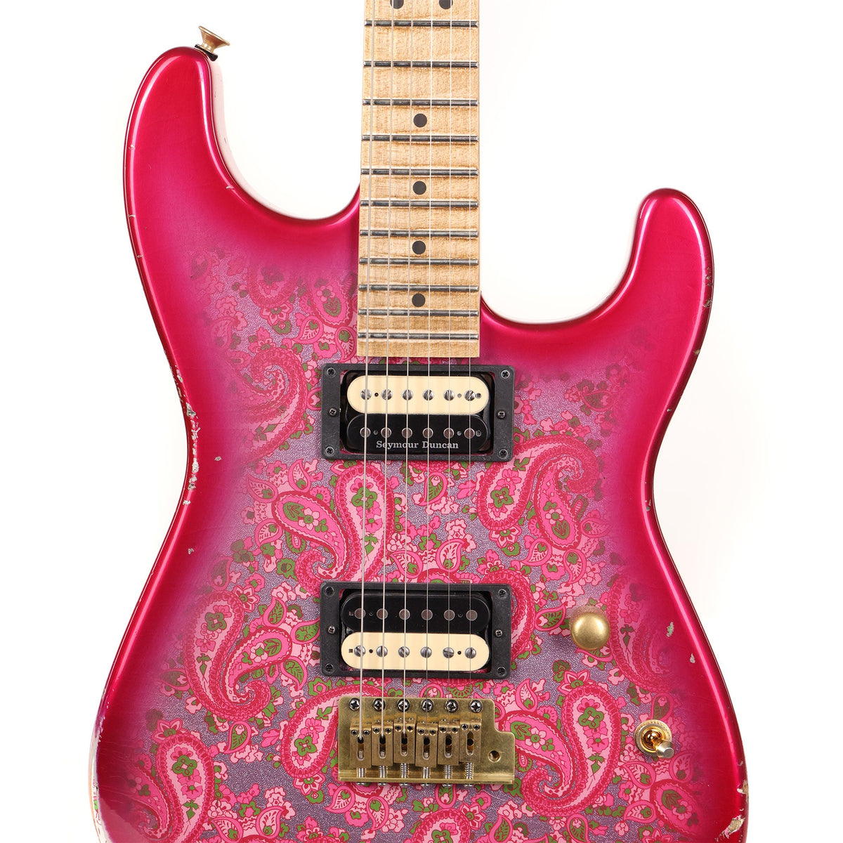 Charvel Custom Shop San Dimas Nitro Aged Relic Pink Paisley — 4