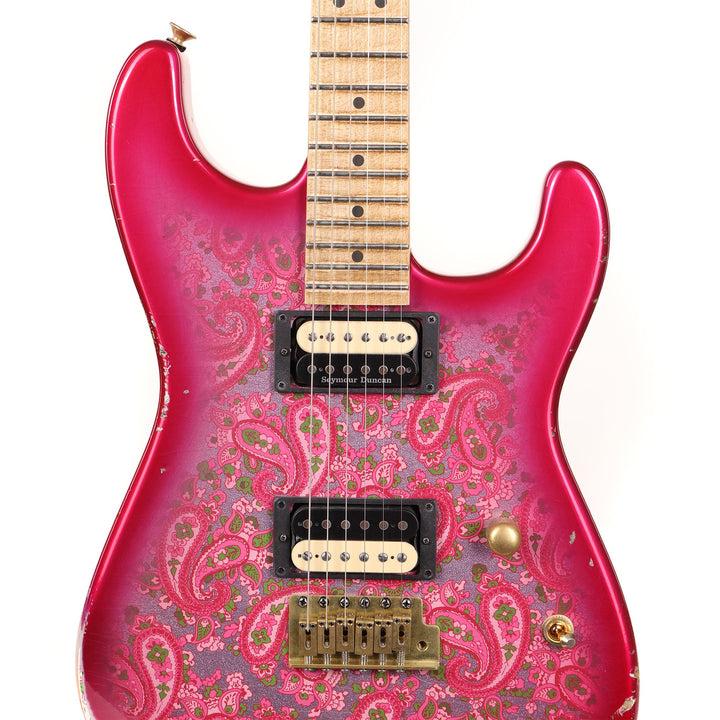 Charvel Custom Shop San Dimas Nitro Aged Relic Pink Paisley