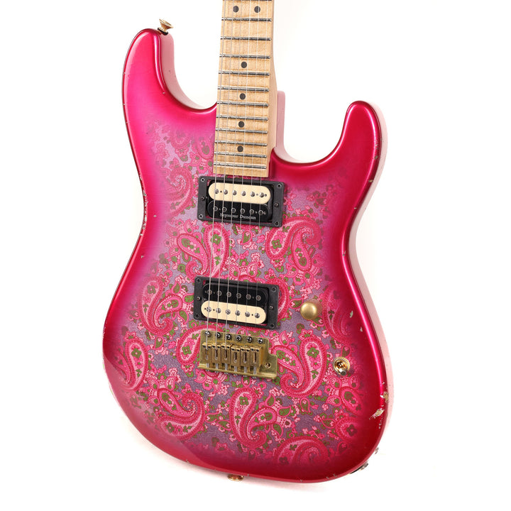 Charvel Custom Shop San Dimas Nitro Aged Relic Pink Paisley