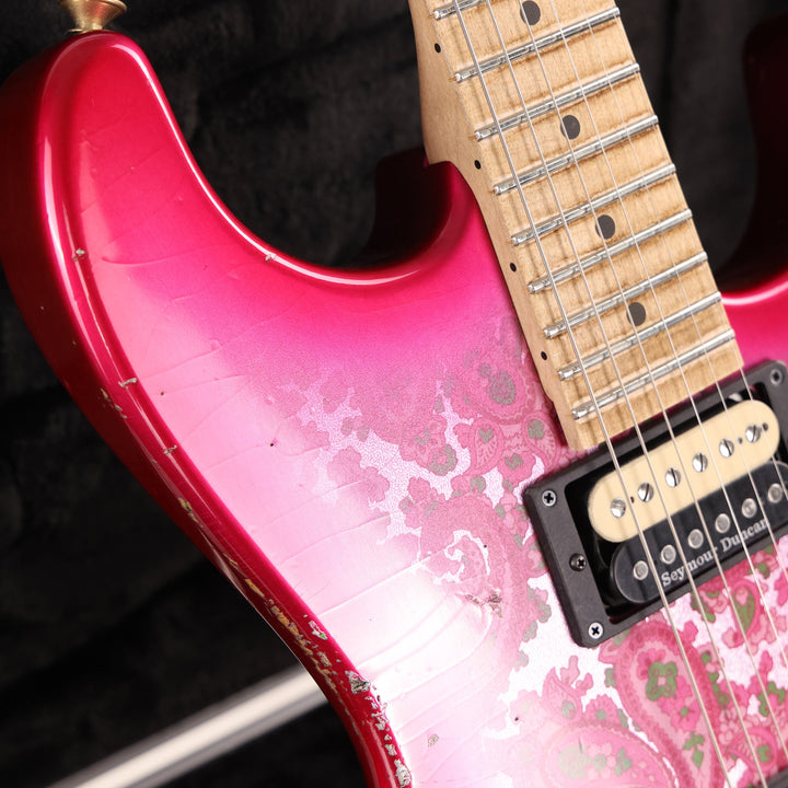 Charvel Custom Shop San Dimas Nitro Aged Relic Pink Paisley