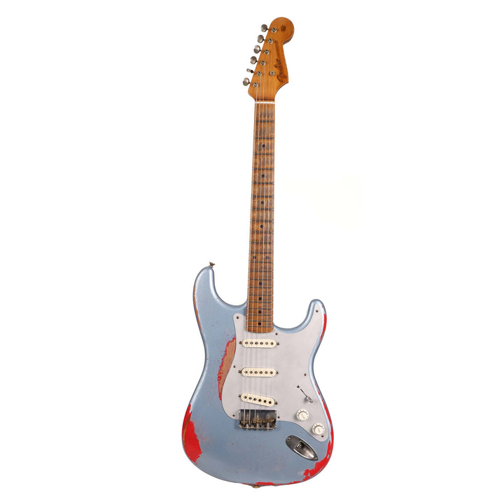 Fender Custom Shop '55 Roasted Ash Stratocaster Ice Blue Metallic over Hot Rod Red Masterbuilt Greg Fessler