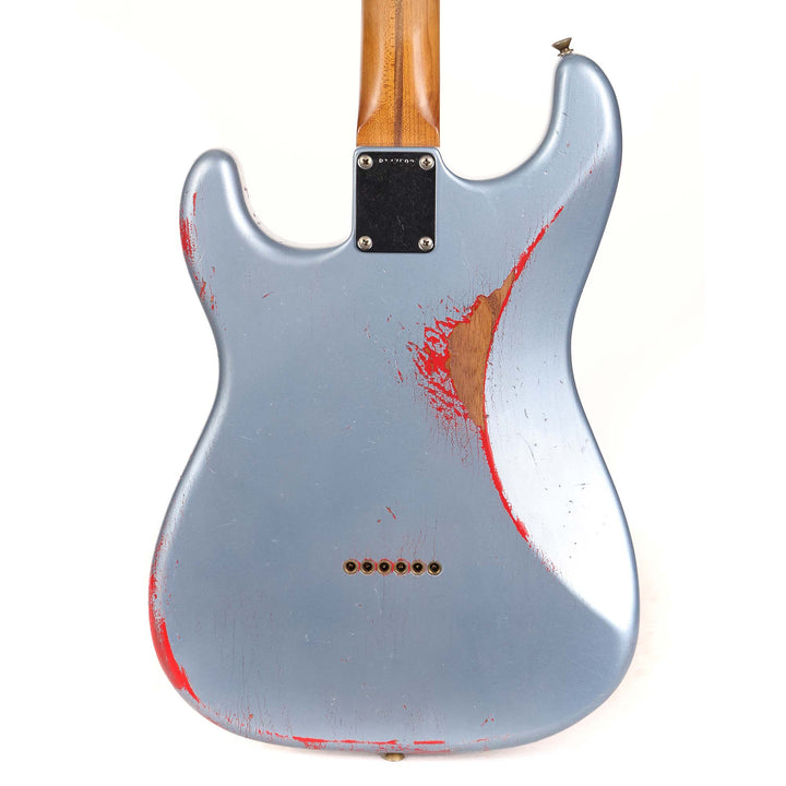 Fender Custom Shop '55 Roasted Ash Stratocaster Ice Blue Metallic over Hot Rod Red Masterbuilt Greg Fessler