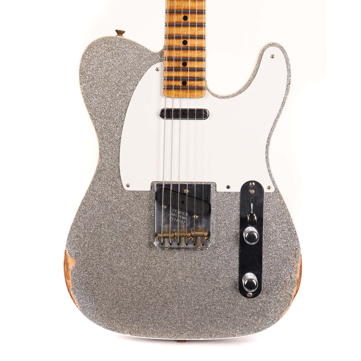 Fender Custom Shop Double Esquire Special Relic Aged Silver Sparkle and Black — 1