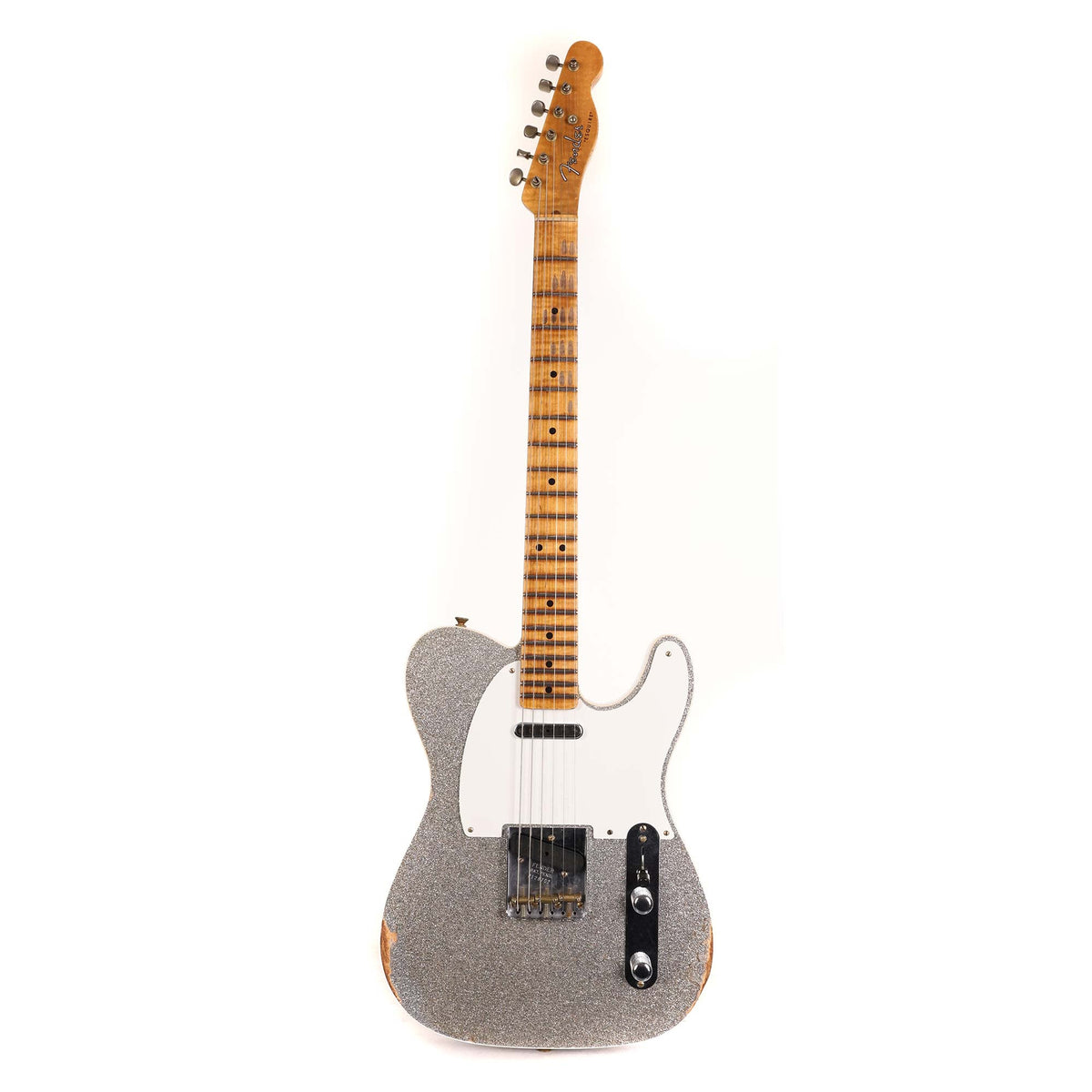 Fender Custom Shop Double Esquire Special Relic Aged Silver Sparkle and Black — 2