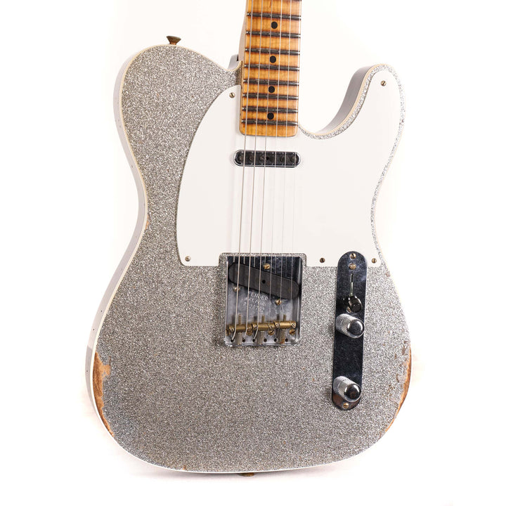 Fender Custom Shop Double Esquire Special Relic Aged Silver Sparkle and Black