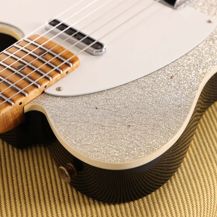 Fender Custom Shop Double Esquire Special Relic Aged Silver Sparkle and Black