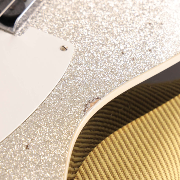 Fender Custom Shop Double Esquire Special Relic Aged Silver Sparkle and Black