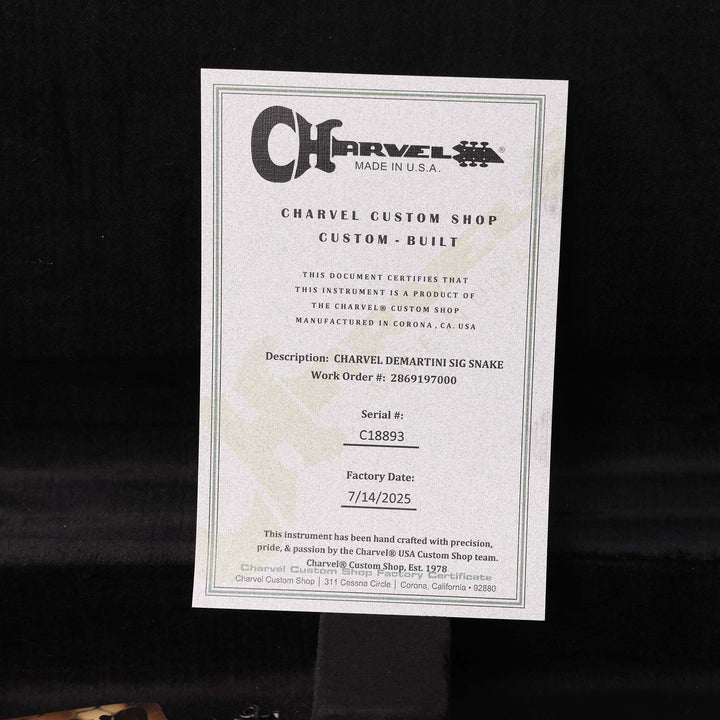 Charvel Custom Shop Warren DeMartini USA Signature Snakeskin