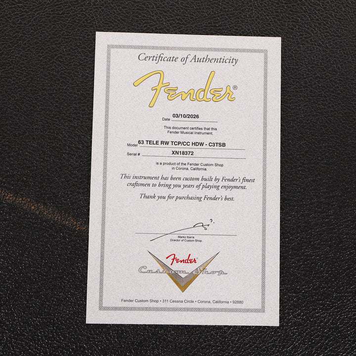Fender Custom Shop 1963 Telecaster Time Capsule Chocolate 3-Tone Sunburst