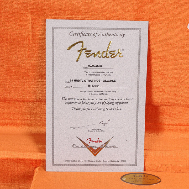 Fender Custom Shop 1959 Stratocaster Olympic White and HLE Gold