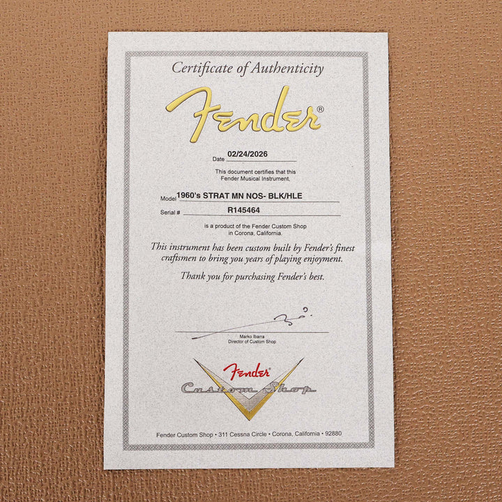 Fender Custom Shop 1960s Stratocaster Black and HLE Gold