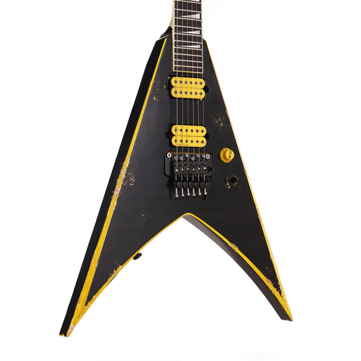 Jackson Custom Shop King V Nitro Relic Black w/ Graffiti Yellow Bevels