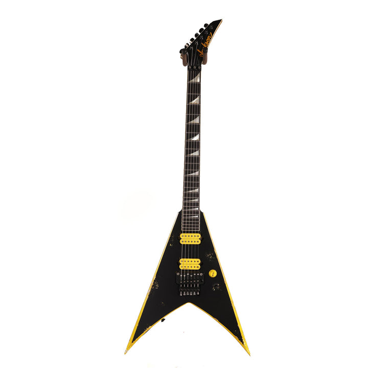 Jackson Custom Shop King V Nitro Relic Black w/ Graffiti Yellow Bevels