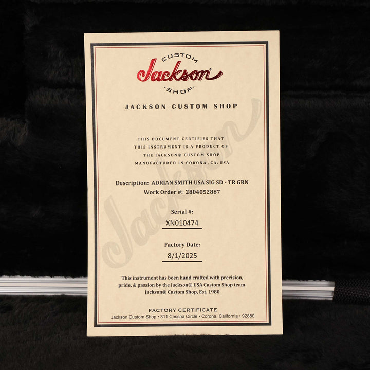 Jackson USA Signature Adrian Smith San Dimas SDQM Transparent Green Burst