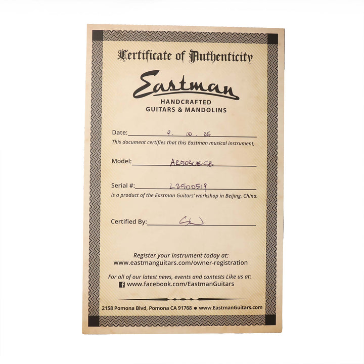 Eastman AR503CE Hollowbody Guitar Sunburst