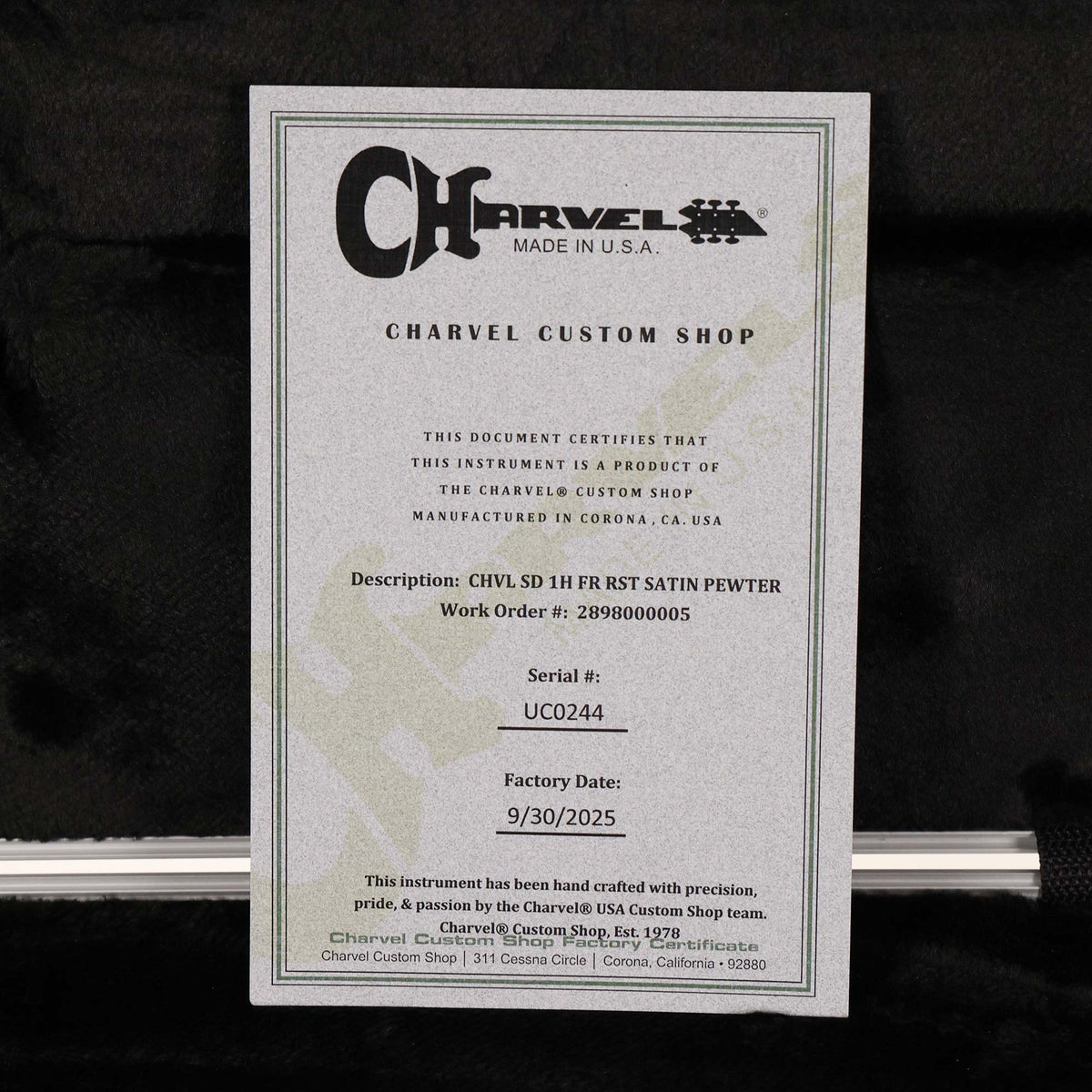 Charvel Custom Shop San Dimas 1H Satin Pewter — 10