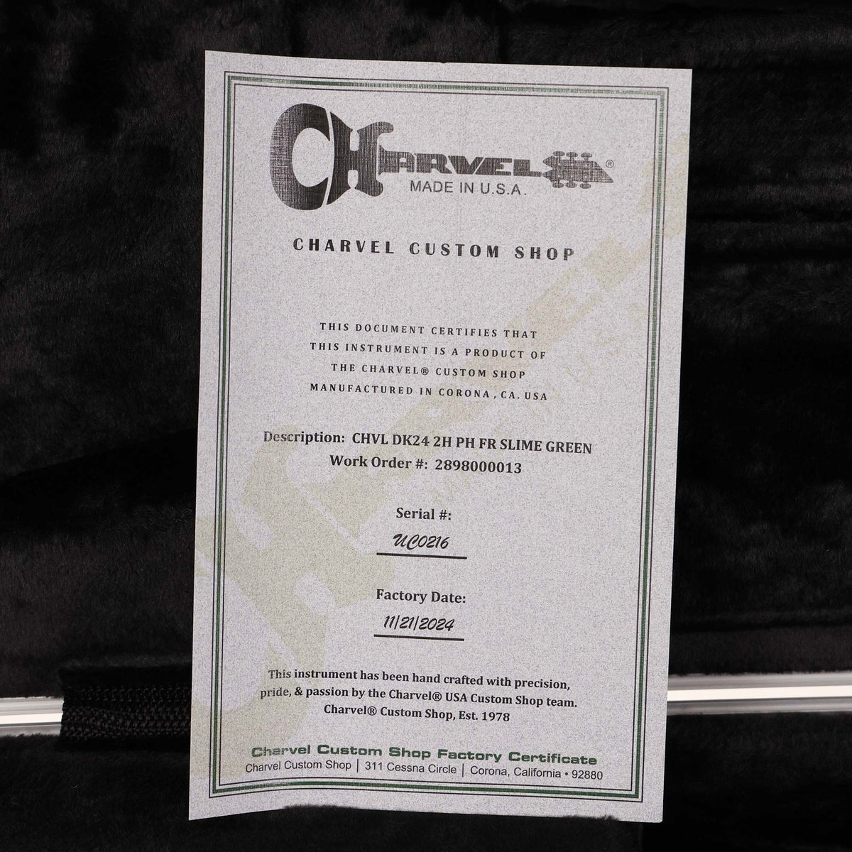 Charvel Custom Shop Dinky DK24 Slime Green — 9