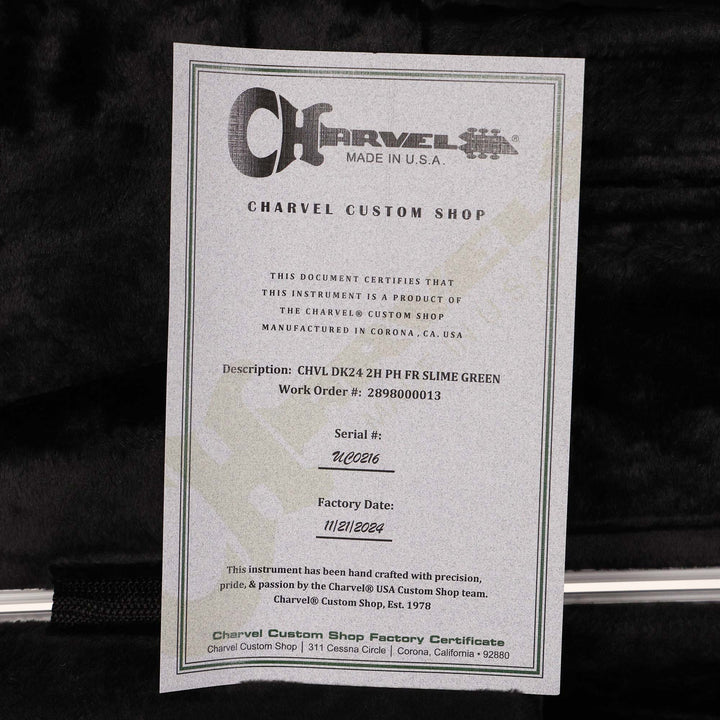 Charvel Custom Shop Dinky DK24 Slime Green