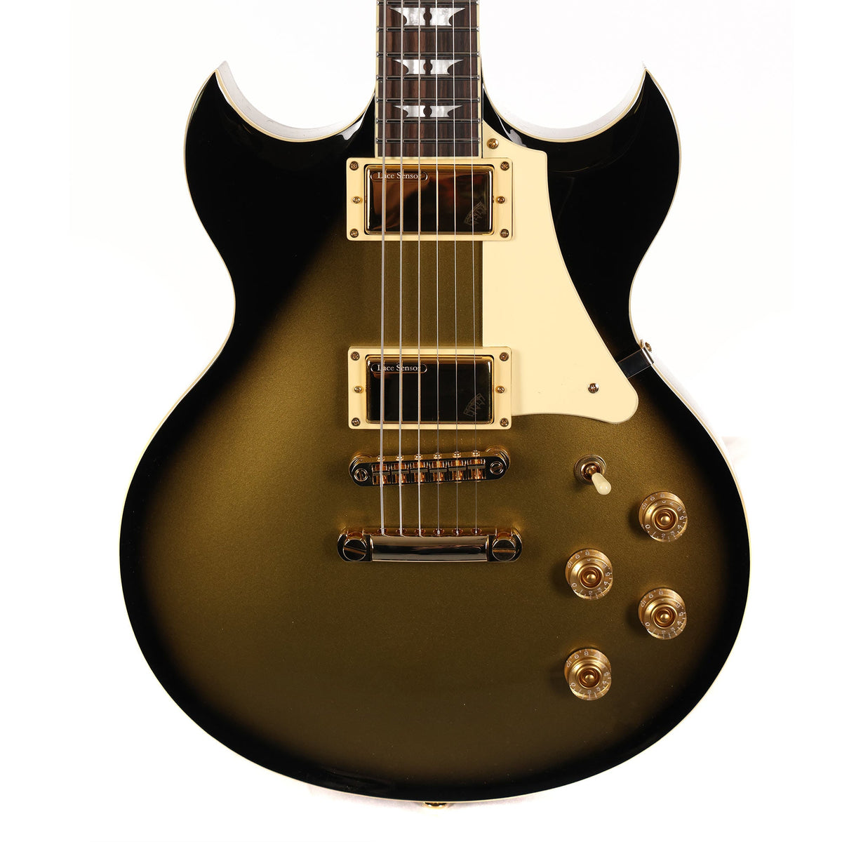 Woodrite Warlord Standard Guitar Teardrop Goldburst w/ Lace Brent Hinds HammerClaws — 1