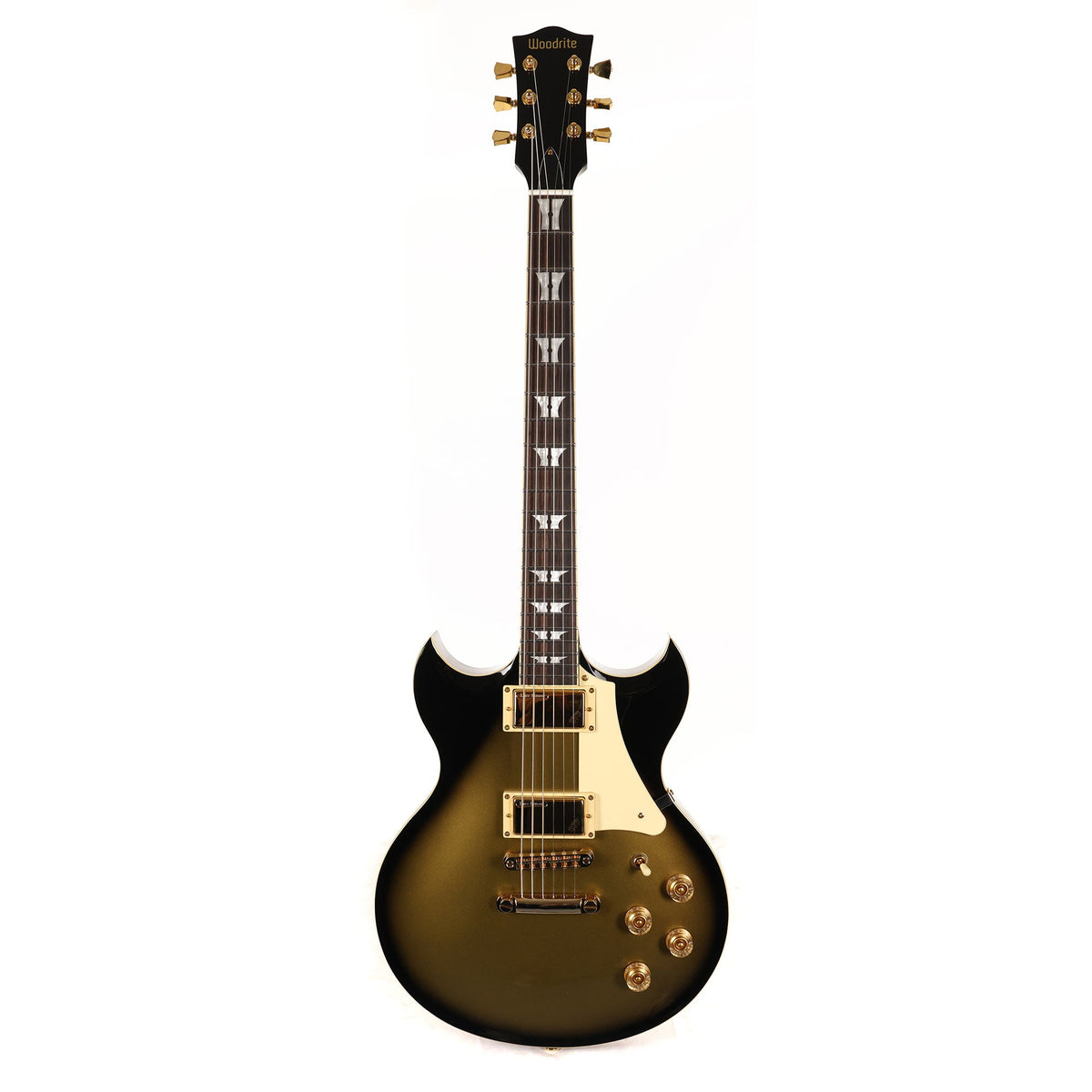 Woodrite Warlord Standard Guitar Teardrop Goldburst w/ Lace Brent Hinds HammerClaws — 2