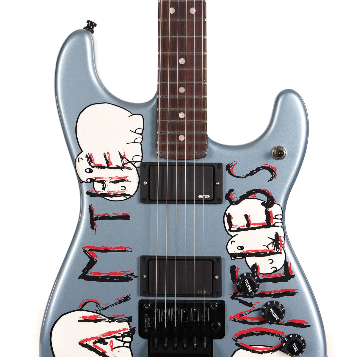 Fender Tom Morello Arm The Homeless Guitar Blue Ice Metallic — 4