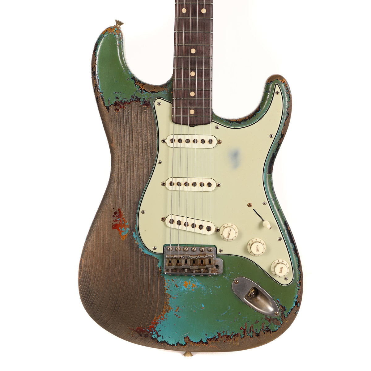 Fender Custom Shop '60s Strat Super Heavy Relic Taos Turquoise over 3-Tone Sunburst Masterbuilt Dale Wilson — 1