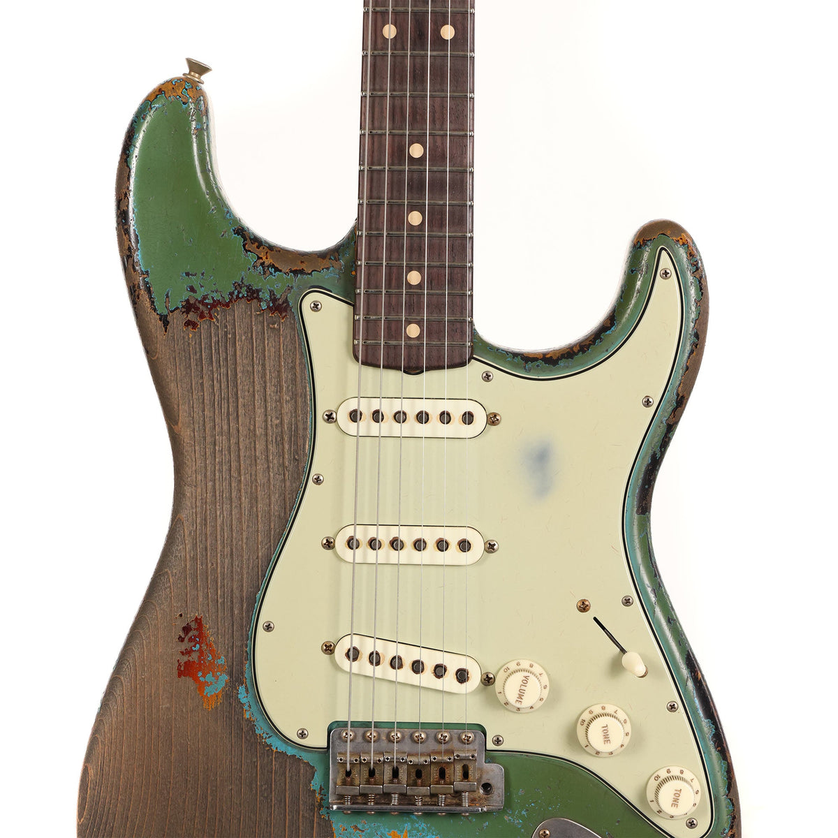 Fender Custom Shop '60s Strat Super Heavy Relic Taos Turquoise over 3-Tone Sunburst Masterbuilt Dale Wilson — 4