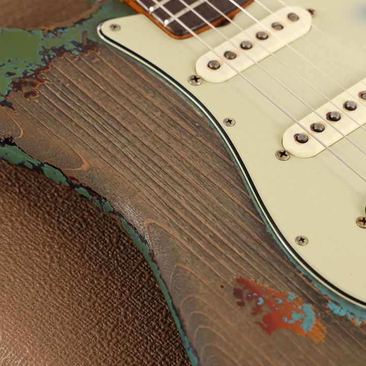 Fender Custom Shop '60s Strat Super Heavy Relic Taos Turquoise over 3-Tone Sunburst Masterbuilt Dale Wilson