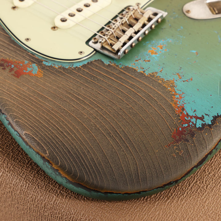 Fender Custom Shop '60s Strat Super Heavy Relic Taos Turquoise over 3-Tone Sunburst Masterbuilt Dale Wilson