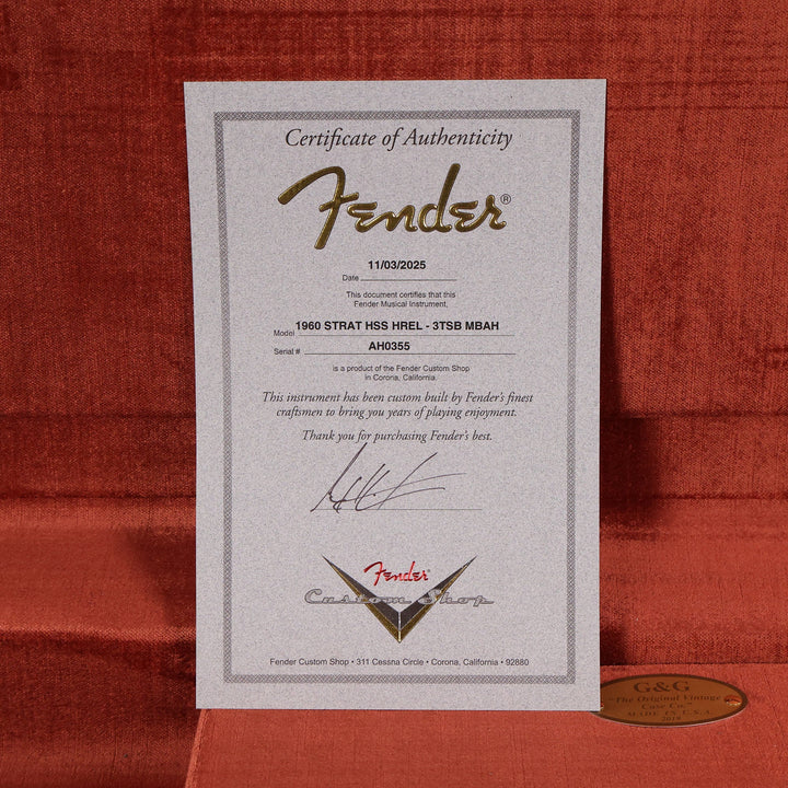 Fender Custom Shop 1960 HSS Stratocaster 3-Tone Sunburst Masterbuilt Andy Hicks