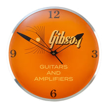 Gibson Vintage Lighted Wall Clock Handmade Strings Graphic