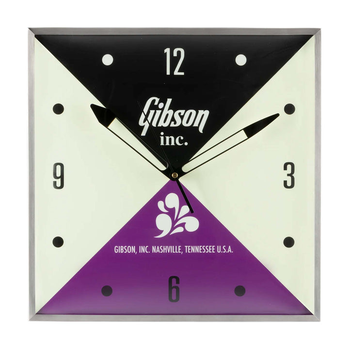 Gibson Vintage Lighted Wall Clock Handmade Strings Graphic