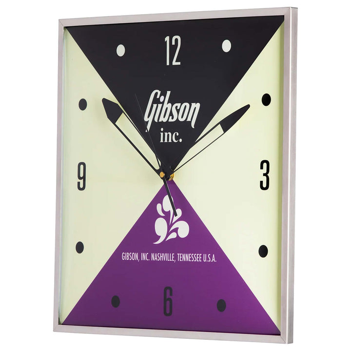 Gibson Vintage Lighted Wall Clock Handmade Strings Graphic