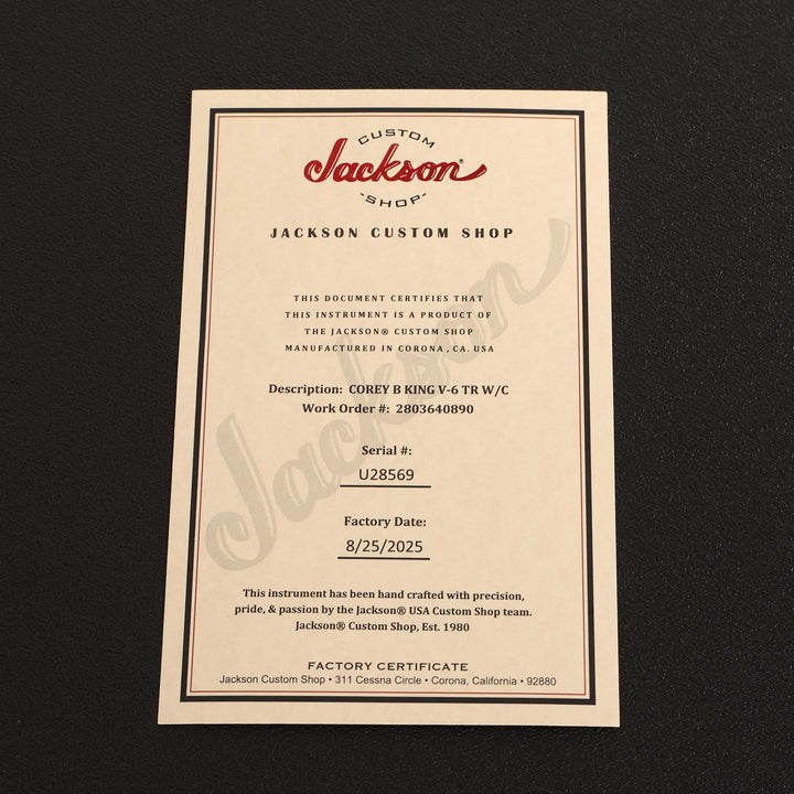 Jackson USA Signature Corey Beaulieu King V KV6 Transparent Red Burst