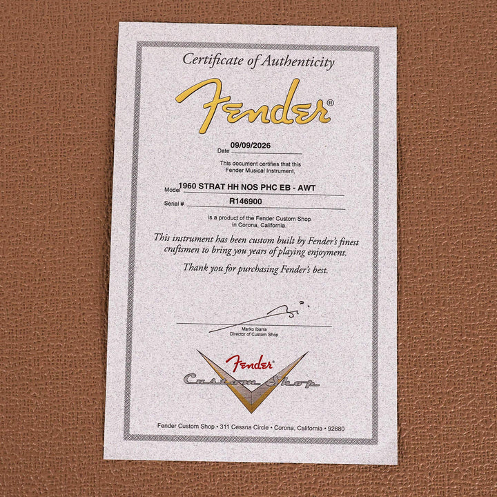 Fender Custom Shop 1960 'Left Lane' Stratocaster HH Arctic White Matching Headstock
