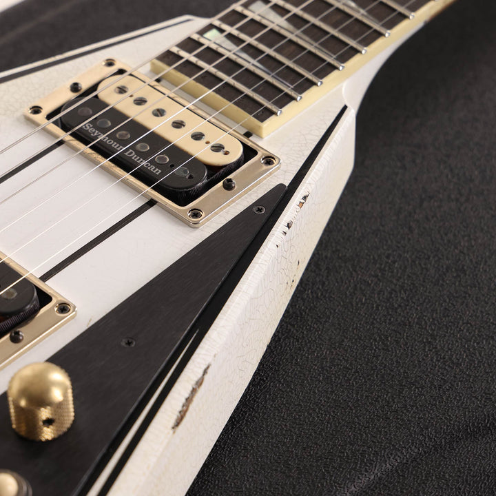 Jackson Custom Shop RR Rhoads Nitro Tour Relic White with Black Pinstripes