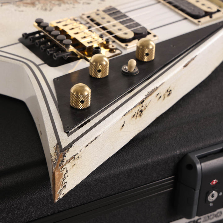 Jackson Custom Shop RR Rhoads Nitro Tour Relic White with Black Pinstripes