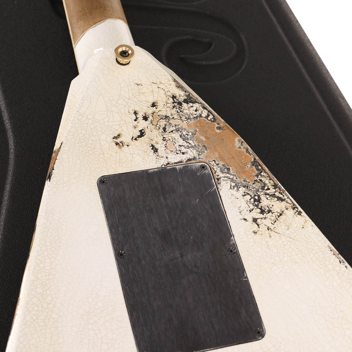 Jackson Custom Shop RR Rhoads Nitro Tour Relic White with Black Pinstripes — 14