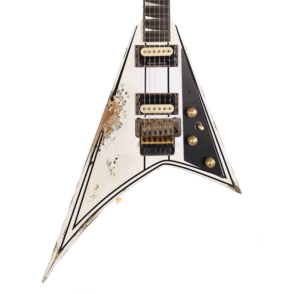 Jackson Custom Shop RR Rhoads Nitro Tour Relic White with Black Pinstripes — 1