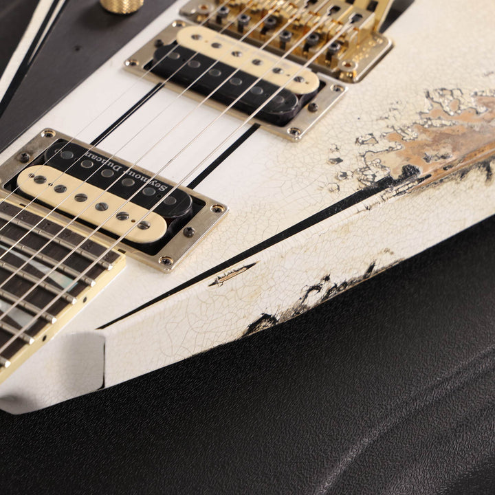 Jackson Custom Shop RR Rhoads Nitro Tour Relic White with Black Pinstripes