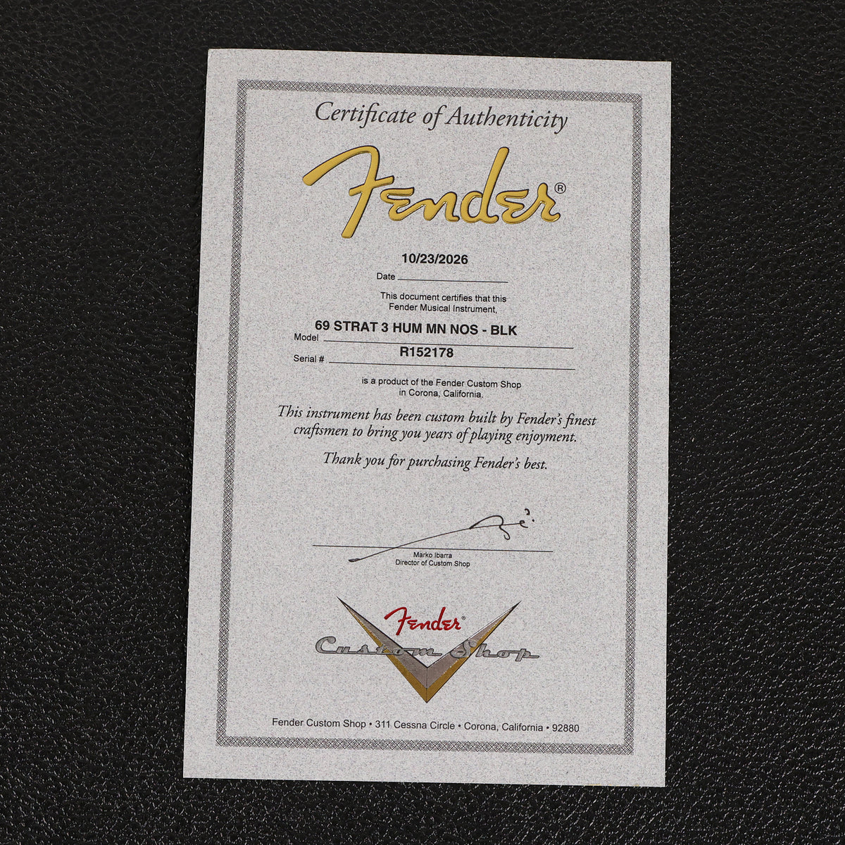 Fender Custom Shop 1969 Stratocaster Triple DiMarzios NOS Black — 11