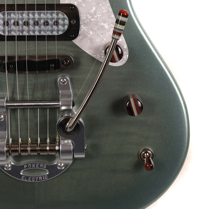 Powers Electric A-Type Select Sage Green Metallic Ghost Flame