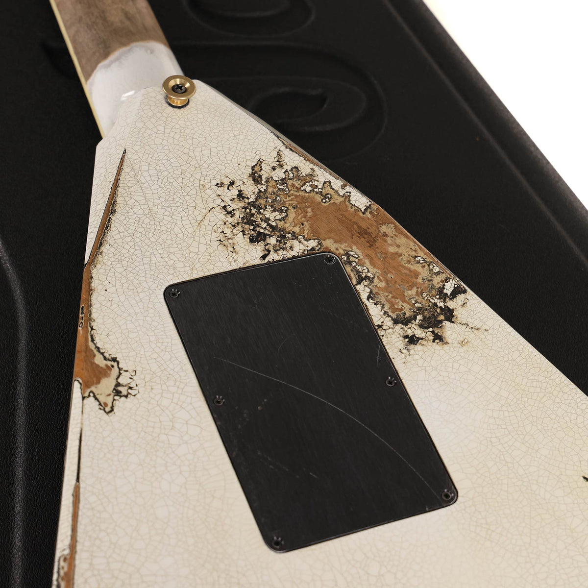 Jackson Custom Shop RR Rhoads Nitro Tour Relic White with Black Pinstripes — 14