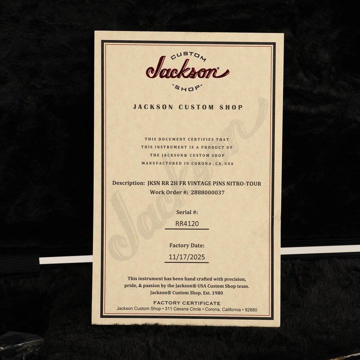 Jackson Custom Shop RR Rhoads Nitro Tour Relic White with Black Pinstripes