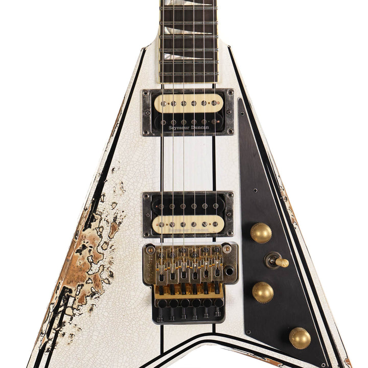 Jackson Custom Shop RR Rhoads Nitro Tour Relic White with Black Pinstripes