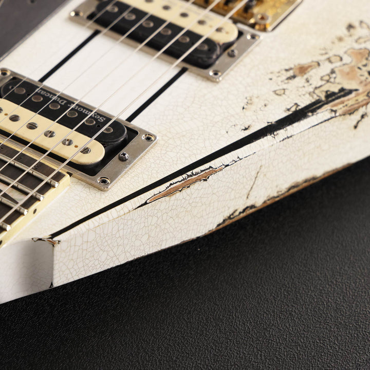 Jackson Custom Shop RR Rhoads Nitro Tour Relic White with Black Pinstripes