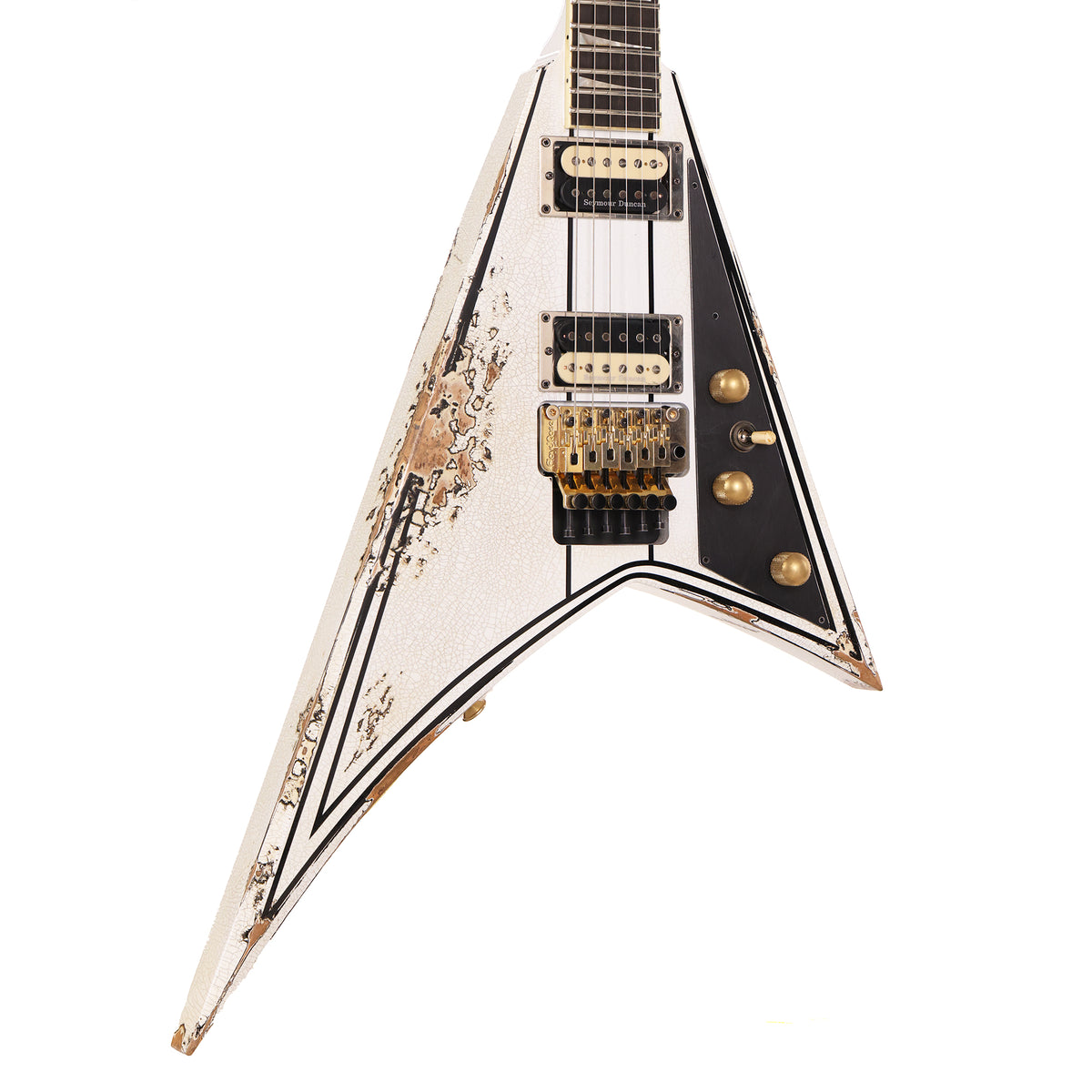 Jackson Custom Shop RR Rhoads Nitro Tour Relic White with Black Pinstripes — 1